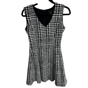 Jasmine & Juliana Womens Dress Size Small Black/White Houndstooth Print